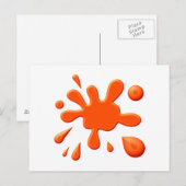 Carte Postale Déploiement de peinture orange (Devant / Derrière)