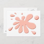 Carte Postale Déploiement de peinture rose (Devant / Derrière)