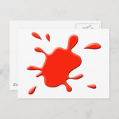 Carte Postale Déploiement de peinture rouge (Devant / Derrière)