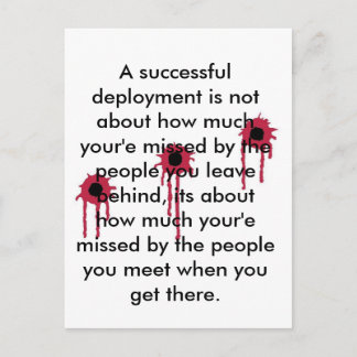 Carte Postale Déploiement réussi/TROUS DE BALLES SANGLANTES