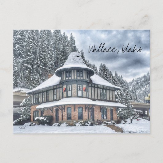 Carte Postale Dépôt Wallace Idaho en hiver (Devant)