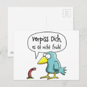 Carte Postale Der frühe Vogel Verpiss dich, es ist nicht früh (Devant / Derrière)
