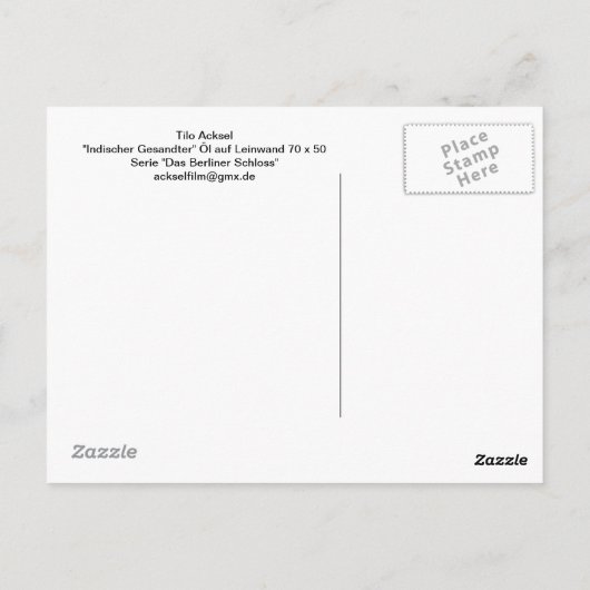 Carte Postale Der Indische Gesandte (Dos)