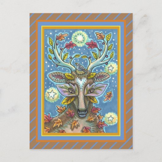 CARTE POSTALE DERNIER D'ART EN FORÊT DE L'AUTOMNE, NID D'OISEAU  (Devant)