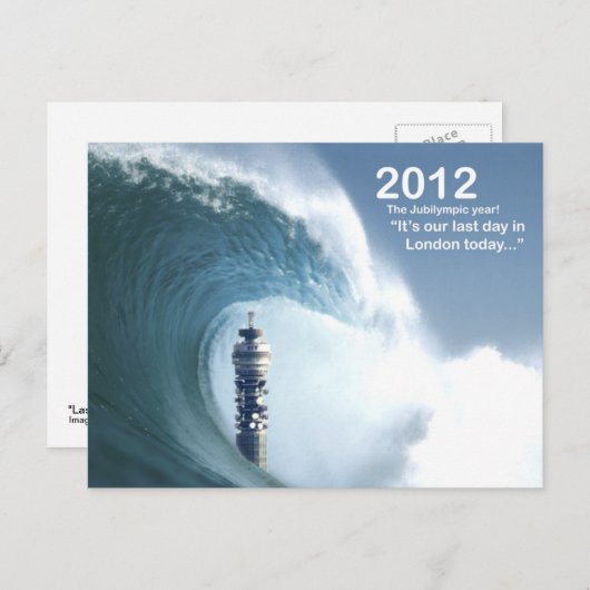 Carte Postale Dernier jour à Londres - Un tsunami engulfs Londre (Devant / Derrière)