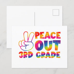 Carte Postale Dernier jour de CM1 Tie Dye Au revoir CM1 