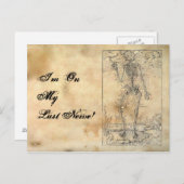 Carte Postale Dernière Nerve - Halloween Squelette (Devant / Derrière)