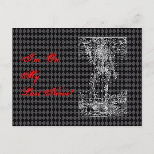 Carte Postale Dernière Nerve - Halloween Squelette (Devant)