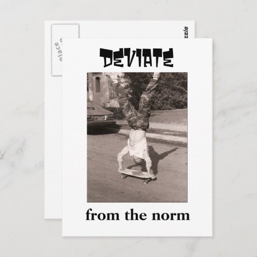 Carte Postale Déroger à la norme (Devant / Derrière)
