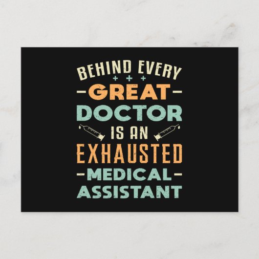 Carte Postale Derrière chaque grand docteur assistant Médicale d (Devant)