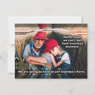 Carte Postale Des agriculteurs tristes. Les tarifs douaniers nui