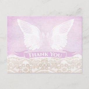 carte postale des ailes d'ange, ange merci note