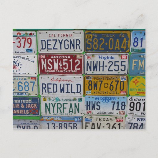 Carte postale des amateurs de plaque de licence (Devant)