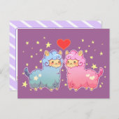 Carte postale des amis Kawaii Alpaca (Devant / Derrière)