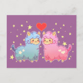 Carte postale des amis Kawaii Alpaca (Devant)