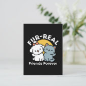 Carte Postale Des amis vrais pour toujours | Cute Cat & Chien Du (Debout devant)