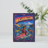 Carte postale des années 80 de Washington rétro (Debout devant)