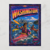 Carte postale des années 80 de Washington rétro (Devant)