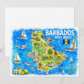 Carte postale des Antilles illustrée de la Barbade (Devant / Derrière)