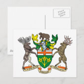 Carte postale des armoiries de l'Ontario (Devant / Derrière)