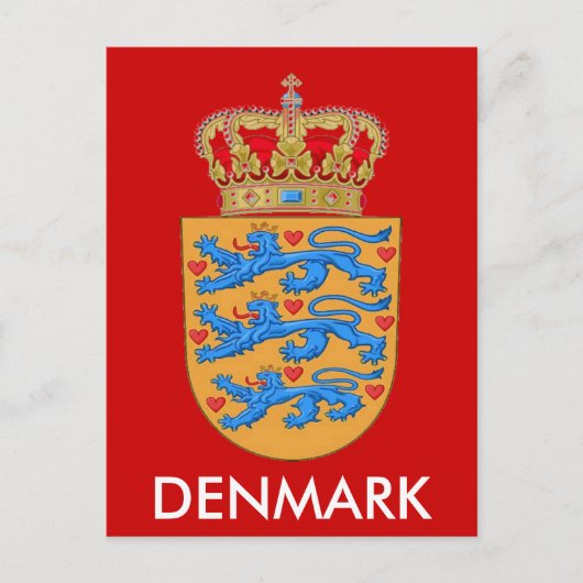 Carte postale des armoiries du Danemark ! (Devant)