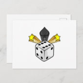 Carte Postale Dés au Poker avec des Piques & des Étoiles (Devant / Derrière)