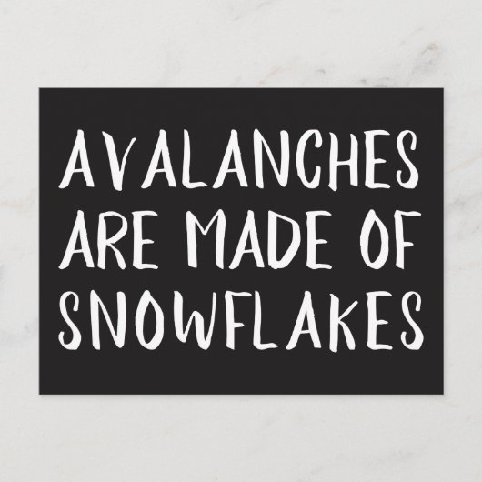 Carte Postale Des avalanches sont faites de flocons de neige, (Devant)