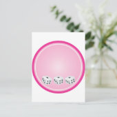Carte Postale dés avec cercle rose personnalisable (Debout devant)