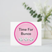 Carte Postale dés avec cercle rose personnalisable (Debout devant)