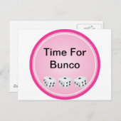 Carte Postale dés avec cercle rose personnalisable (Devant / Derrière)