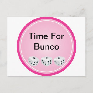 Carte Postale dés avec cercle rose personnalisable