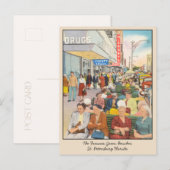 Carte postale des bancs verts de St Petersburg Flo (Devant / Derrière)