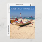 carte postale des bateaux de Nusa Dua (Devant / Derrière)