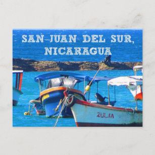 Carte postale des bateaux de San Juan del Sur, Nic