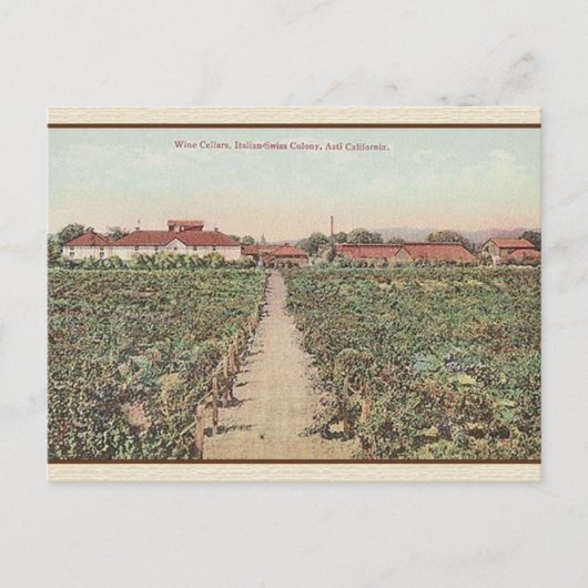 Carte postale des caves à vin Asti Californie (Devant)
