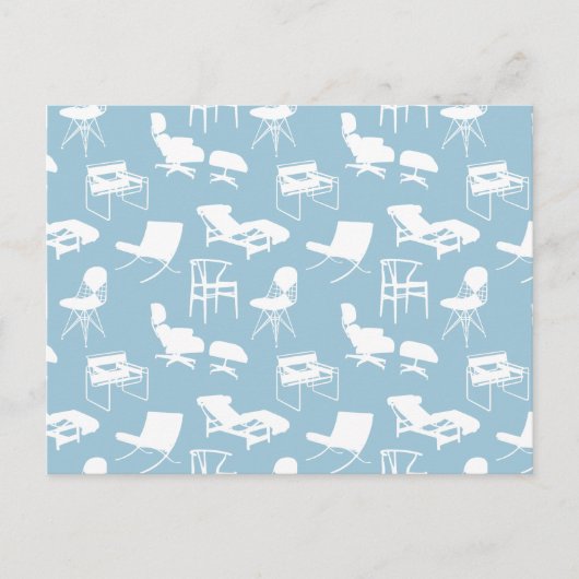 Carte postale des chaises modernes du milieu du si (Devant)