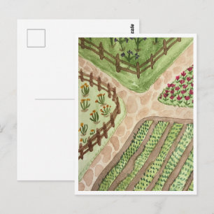 Carte postale des chemins de jardin