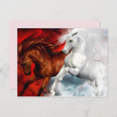 carte postale des chevaux air et feu (Devant / Derrière)