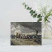 Carte Postale Des chevaux dessinent des charrettes sur une colli (Debout devant)