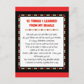 Carte Postale Des Choses Drôle Que J'Ai Apprises De Mon Beagle (Devant)