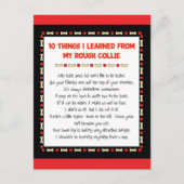 Carte Postale Des Choses Drôle Que J'Ai Apprises De Mon Collie B (Devant)