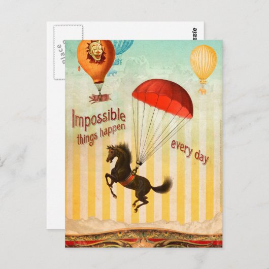Carte Postale Des Choses Impossible Se Passent Chaque Jour (Devant / Derrière)