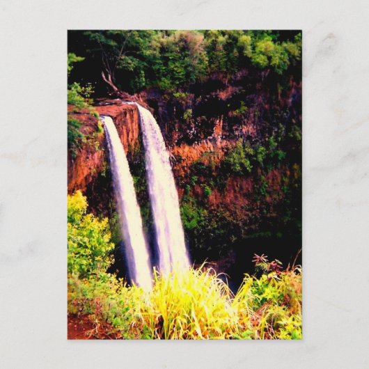 Carte postale des chutes d'Hawaii (Devant)