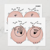 Carte Postale Des cochons qui rient (Devant / Derrière)