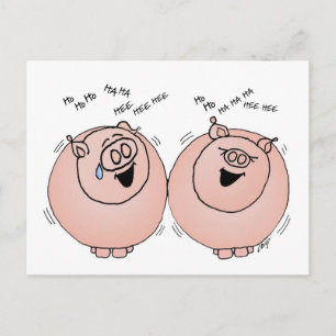 Carte Postale Des cochons qui rient