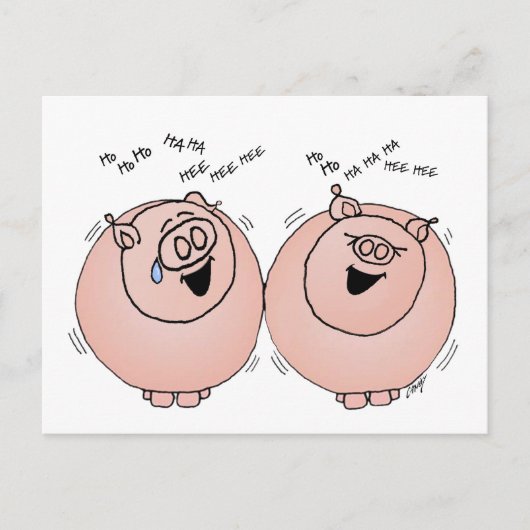 Carte Postale Des cochons qui rient (Devant)