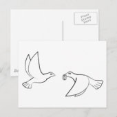 Carte Postale Des colombes aux anneaux Mariages (Devant / Derrière)