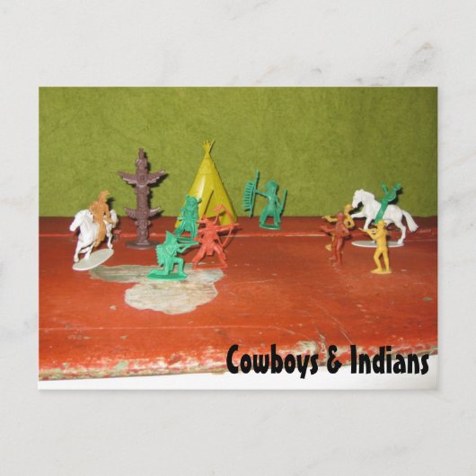 Carte postale des cow-boys et des indiens (Devant)