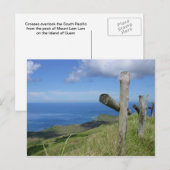 Carte Postale Des croix surplombent l'île du Pacifique Sud de Gu (Devant / Derrière)