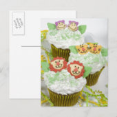 Carte Postale Des cupcakes pour animaux Safari. (Devant / Derrière)